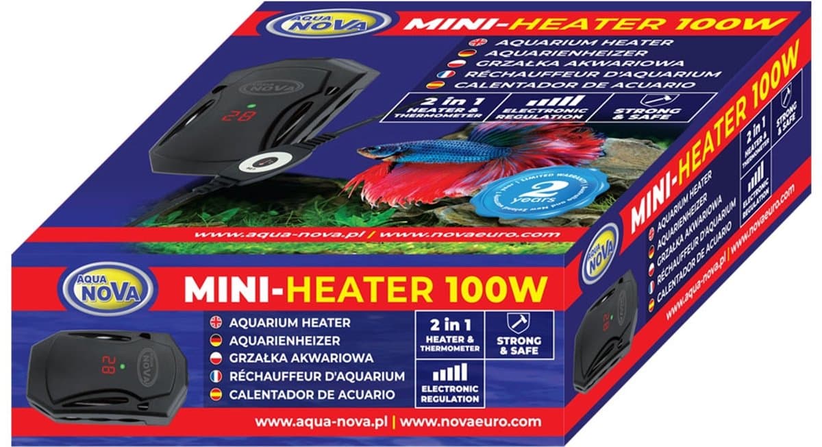 Aqua Nova - Mini Verwarming 100 watt - Verwarmingselement - Aquarium verwarming - Voor 70 tot 160 Liter thumbnail 3