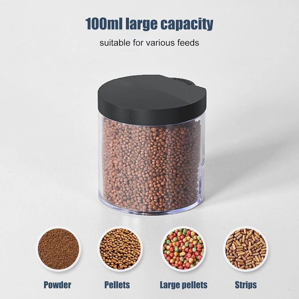 Automatische Voederautomaat Aquarium - Automatische Voederautomaat - Digitale Visvoer Dispenser - met Timer & 360° Rotatie - Vochtbestendige Visvoerautomaat - voor Vakantie - Voor Vlokken, Korrels & Pellets - Klem & Plak Bevestiging - Zwart thumbnail 3