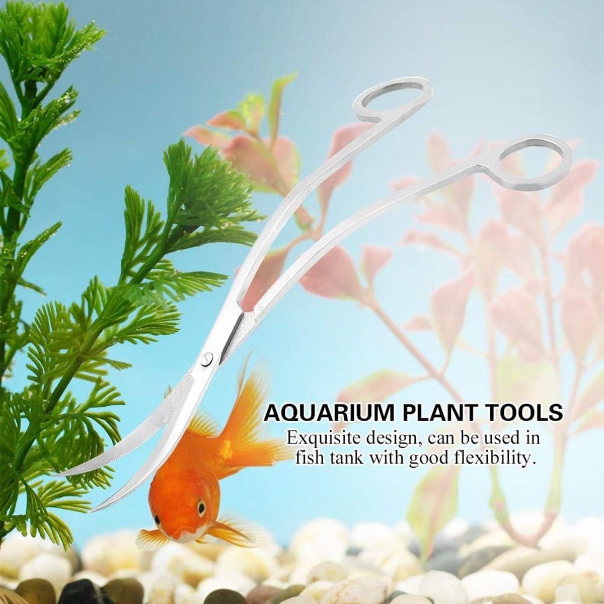 Aquarium Planten Schaar - RVS Wave plantenschaar - Aquarium Schaar Gebogen - Aquarium Planten Schaar met Kromme Bek - Voor Aquariumplanten en Aquascaping - Lengte 25 cm thumbnail 4