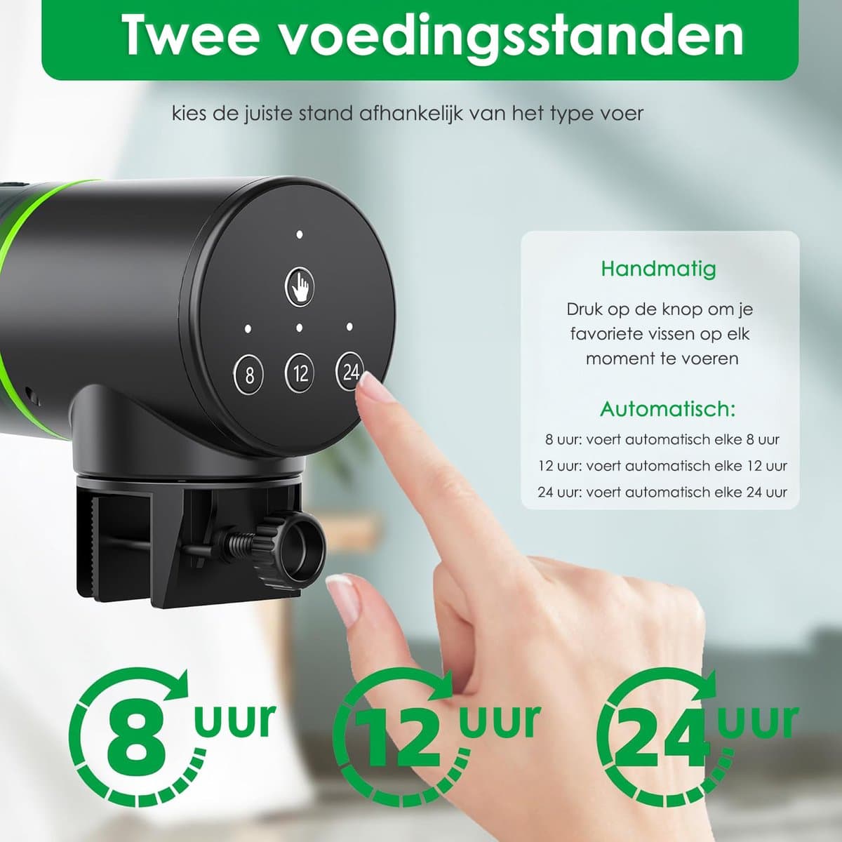 Automatische Voederautomaat met Timerfunctie - 200ml - Geschikt voor Vijver, Vlokken, Korrels en Tetra Visvoer - Visvoer Aquarium thumbnail 4