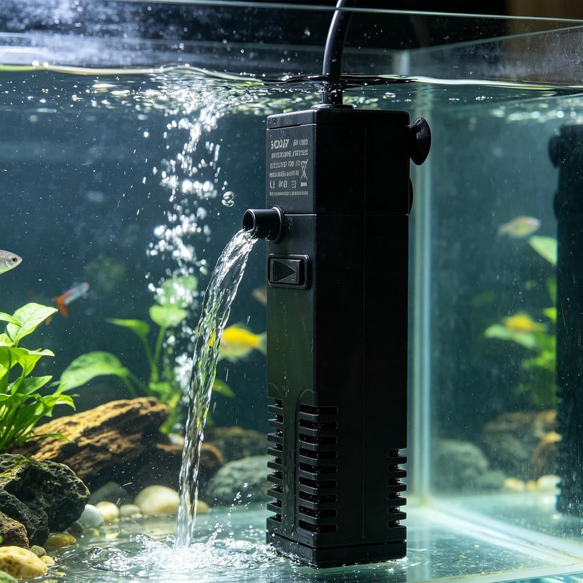 Energiezuinige multifunctionele binnenfilter voor aquaria tot 20 liter, ideaal voor zoet- en zoutwaterplanten en -dieren, optimale ventilatie voor een gezond ecosysteem thumbnail 5