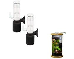 2 stuks zwarte mini-sponsfilter met slang - Ultrastille biologische filter - Drie-laags filtratie - Geschikt voor kleine aquariums - Verbetert de waterkwaliteit - 2*3*10 cm