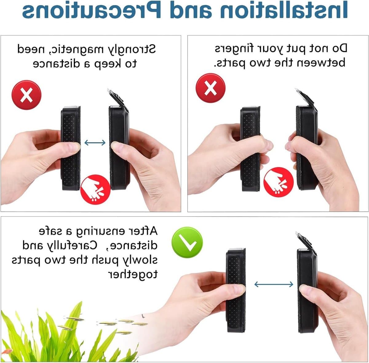 Effectieve Magnetische Algenreiniger voor Aquaria - Glazen Schoonmaakborstel en Drijvende Scrubber met Verwijderbare Schraper voor Optimale Onderhoud van je Aquarium thumbnail 4