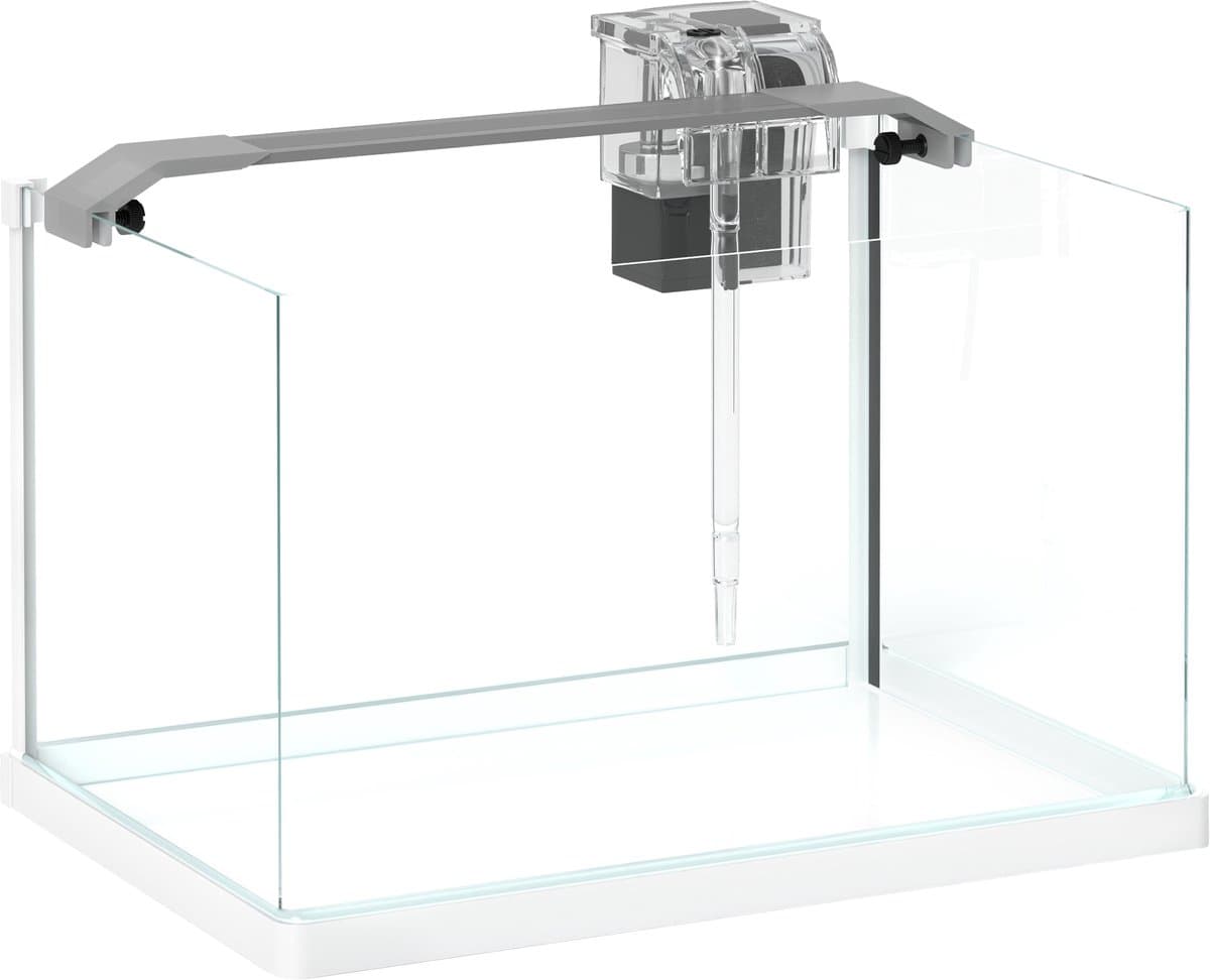 Glazen aquarium met LED-verlichting - 20 liter inhoud - filterpomp - 38 x 26 x 27 cm - wit thumbnail 7
