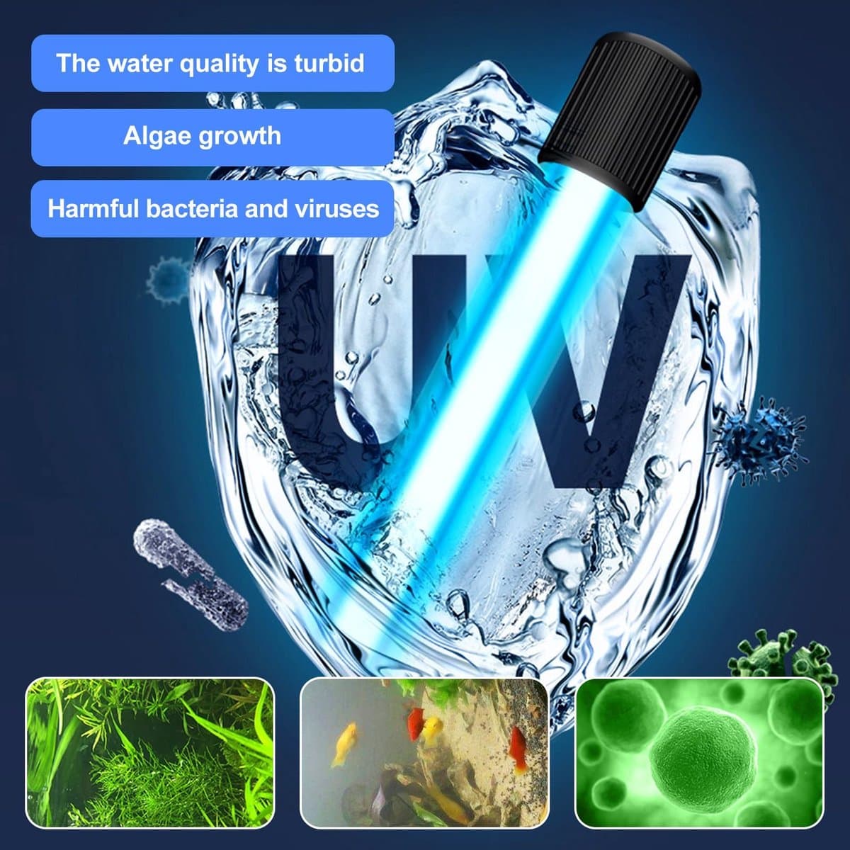 Omgoods - UV Lamp Steriliser voor Aquarium 13W met Timer - Waterdicht thumbnail 6