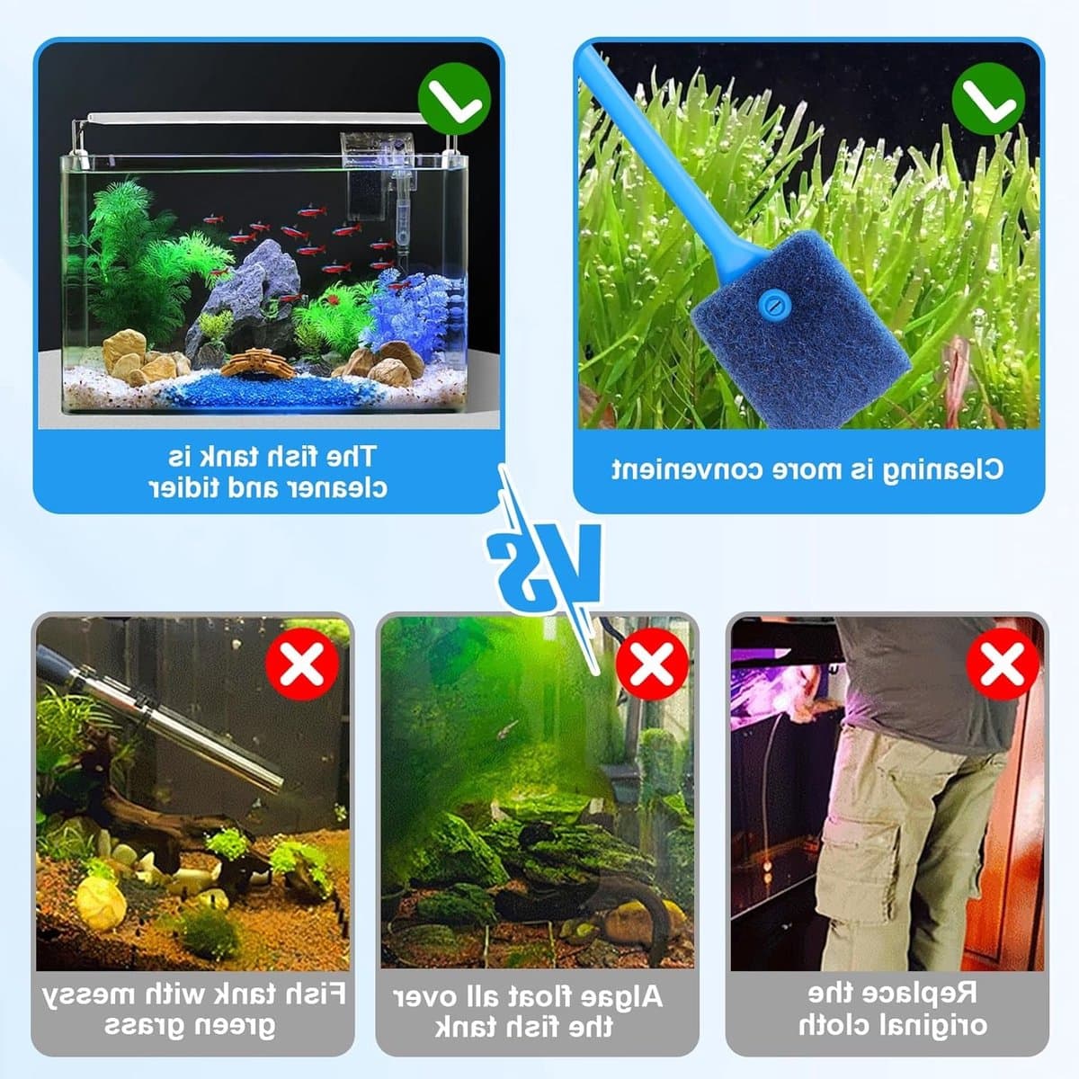 Complete Aquarium Reinigingsset met Vacuüm en Borstel voor Efficiënte Onderhoud van je Aquarium thumbnail 5