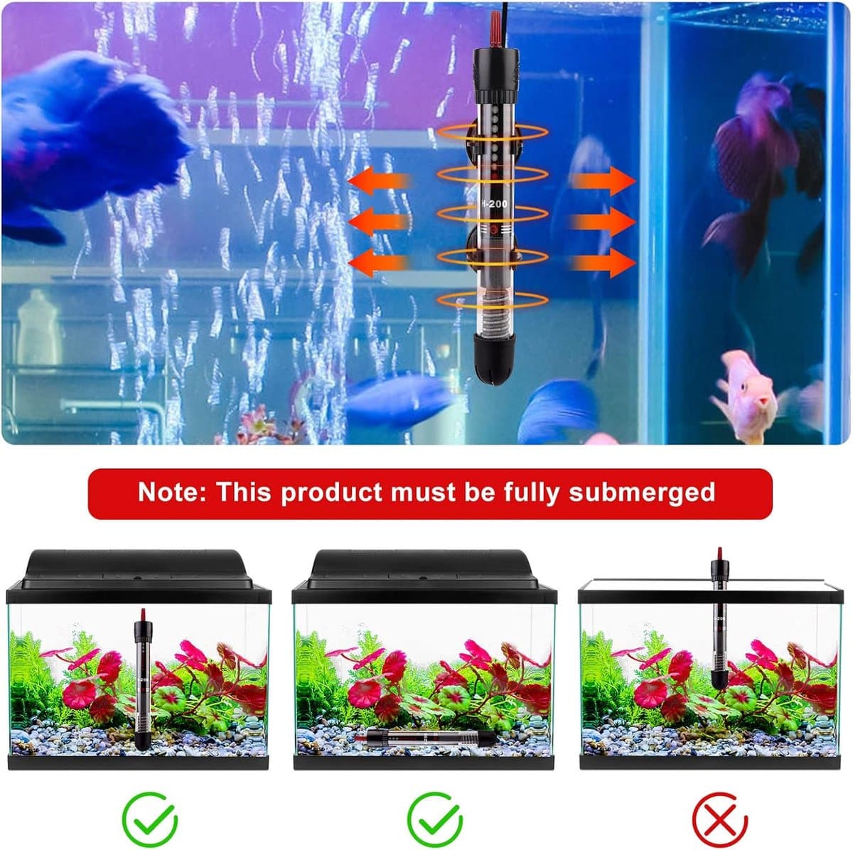 Instelbare Aquariumverwarming met Thermostaat voor Aquariums tot 60L - 50W thumbnail 4