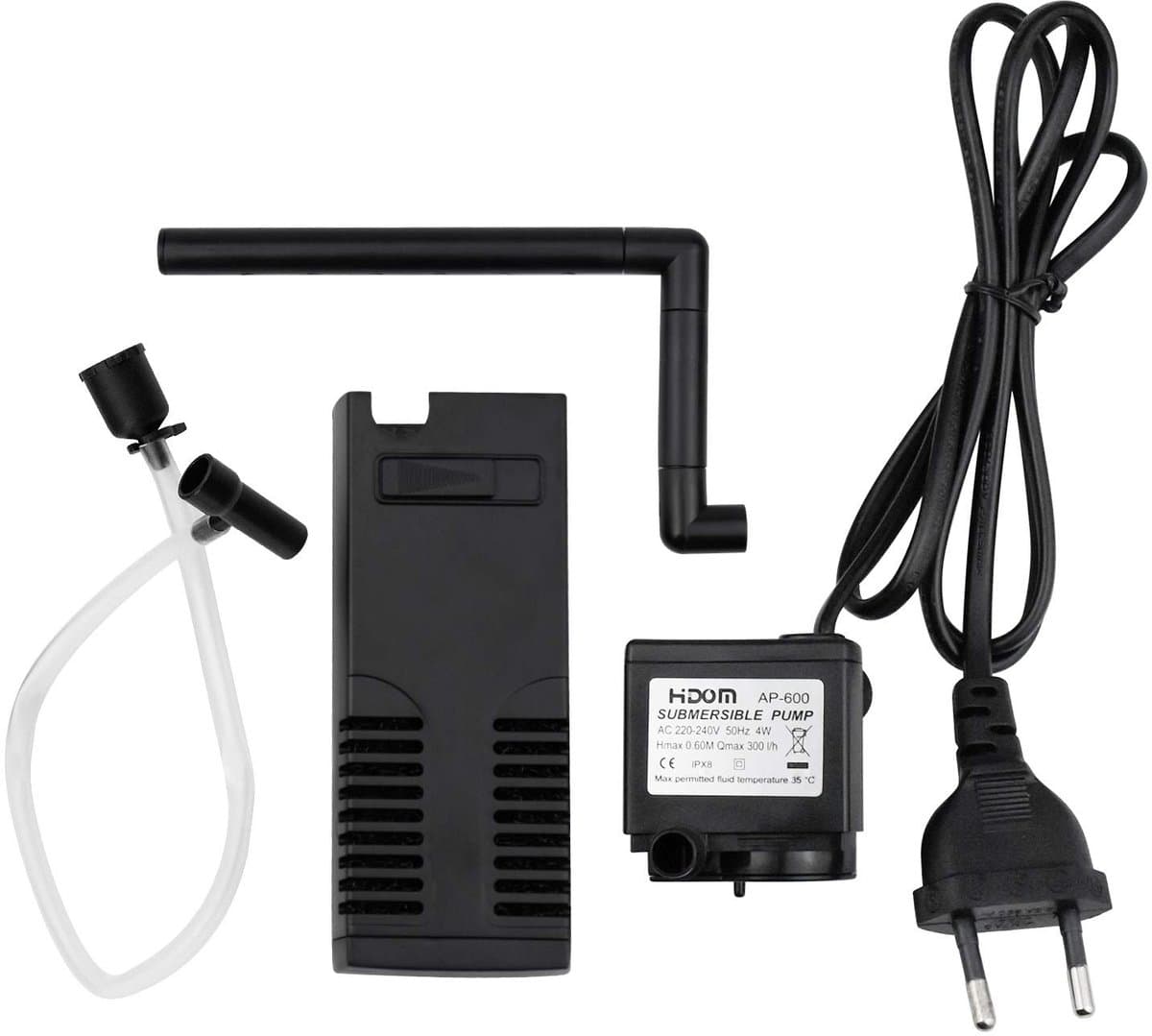 carmderin - Aquarium Binnenfilter - Voor 20-60 L - 3W/4W - Instelbare Pomp - Inclusief Filterspons - Interne Filter voor Aquarium thumbnail 3