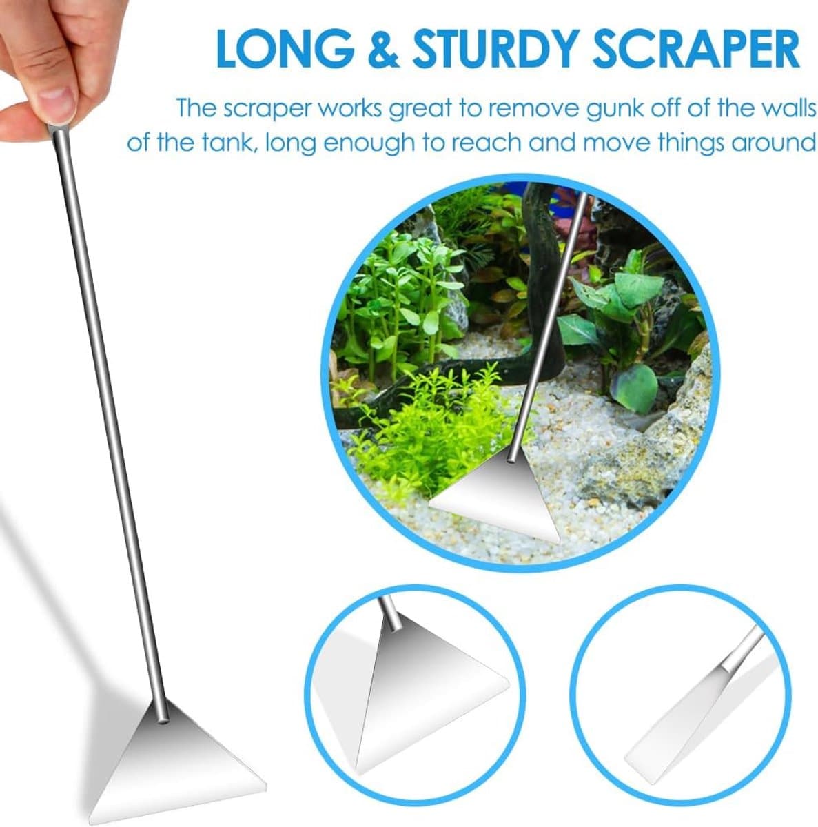 4-in-1 Aquascaping en Aquarium Set - Aquascape tool - Aquarium accessoires - Aquarium reinigingsset - Aquarium set voor plantenverzorging - Met Aquarium Schaar, Aquarium Pincetten en Aquarium Spatel - Voor Aquascaping en Aquarium Planten thumbnail 8