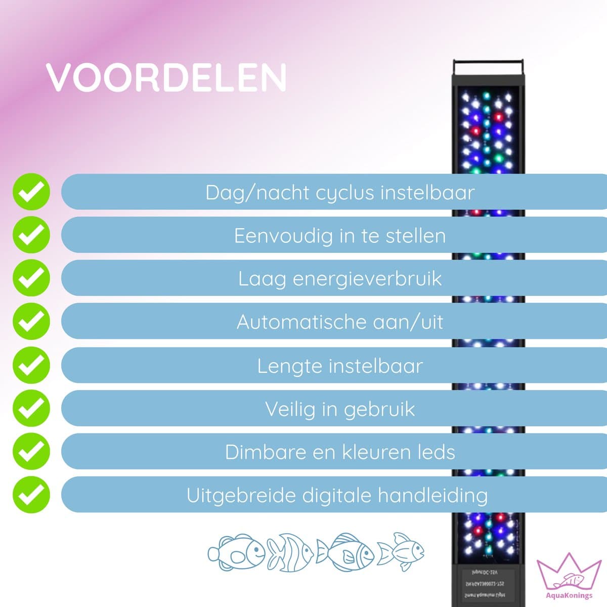 Aquarium lamp - LED Aquariumverlichting - Dimbaar - Timer - 120 tot 135cm - Verschillende maten verkrijgbaar - Vernieuwde versie thumbnail 2
