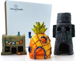 Aquarium Decoratie - Ornamenten - Set van 3 - Spongebob