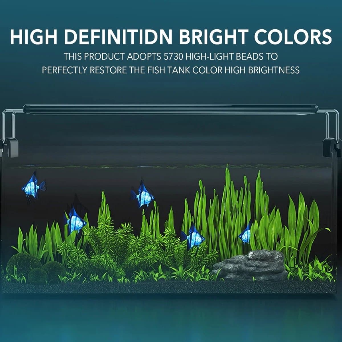 LED Aquariumverlichting 58 cm - Aquariumlamp Volledig Spectrum - Meerdere Kleurmodi - Dubbele Beugel - Zwarte Matte Afwerking - Voor Aquariumplanten, Zoetwater, Zoutwater, Aquascape en Zeeaquarium thumbnail 6