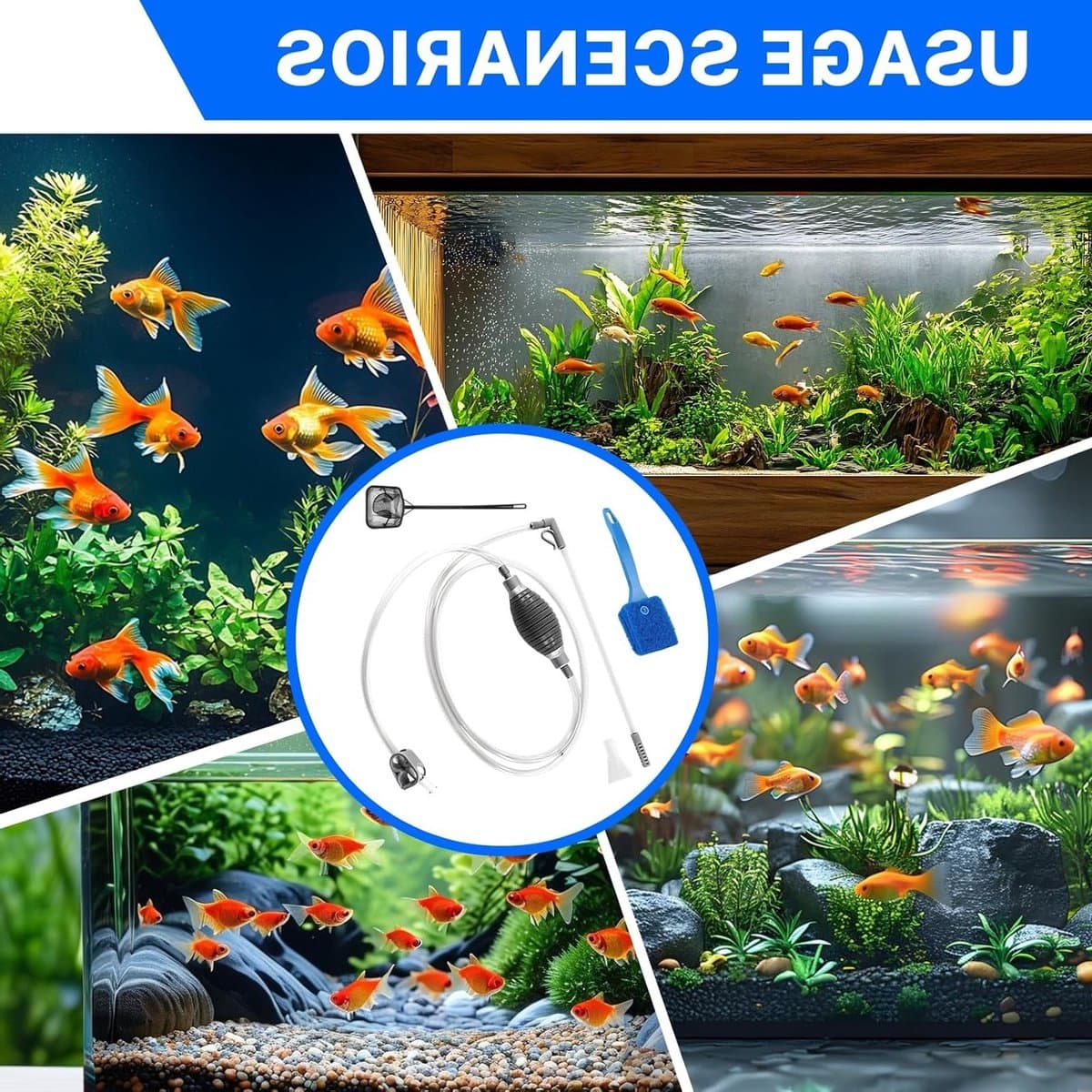 Complete Aquariumreinigingsset met Molmzuiger, Handpomp en Accessoires voor Optimale Waterkwaliteit en Onderhoud thumbnail 7