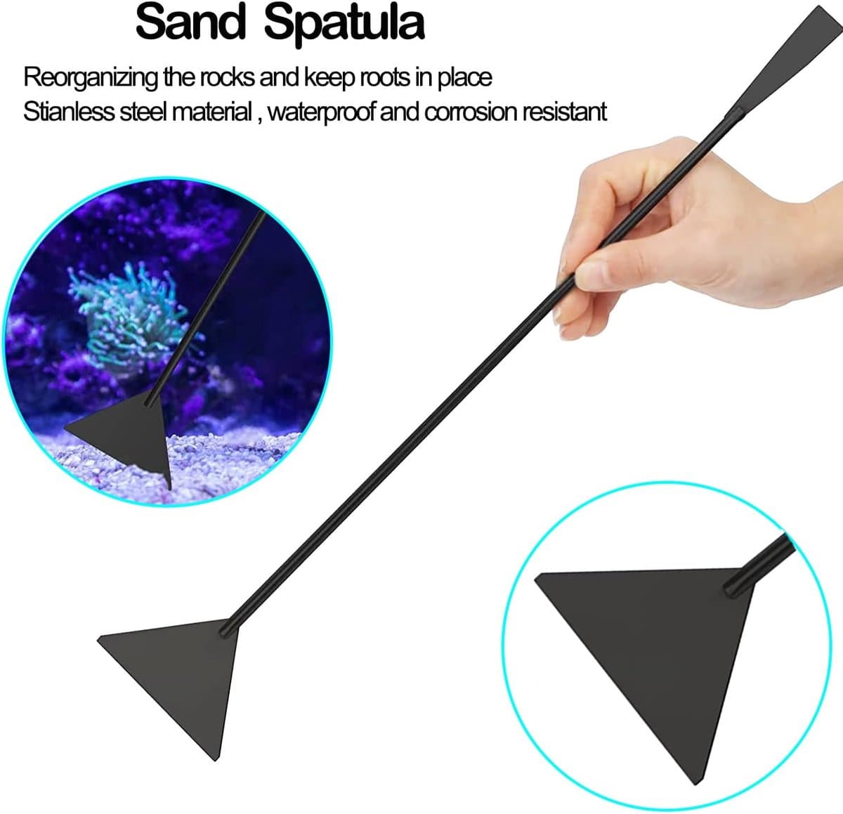 carmdering - Aquascaping Tools Kit - Aquarium Planten Gereedschap Set - Roestvrij Staal Instrumenten - Precisie Trimmen En Snoeien - Substraat Aanpassen En Reinigen - 304 RVS Materiaal - Ergonomisch Lang Handvat - 4 Delige Set thumbnail 5