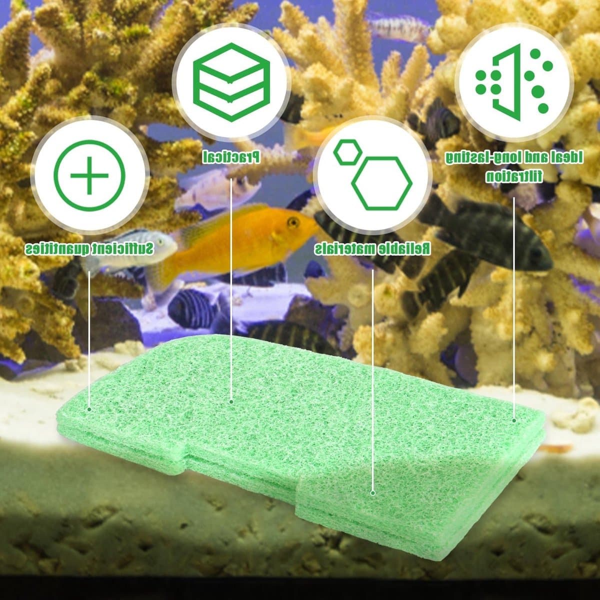 20 Stuks Fosfaat Verwijderingspads voor Aquariumfilters, Vervangingsmedia voor Fluval 306/307/406/407, Effectieve Waterbehandeling en Filtratie thumbnail 3