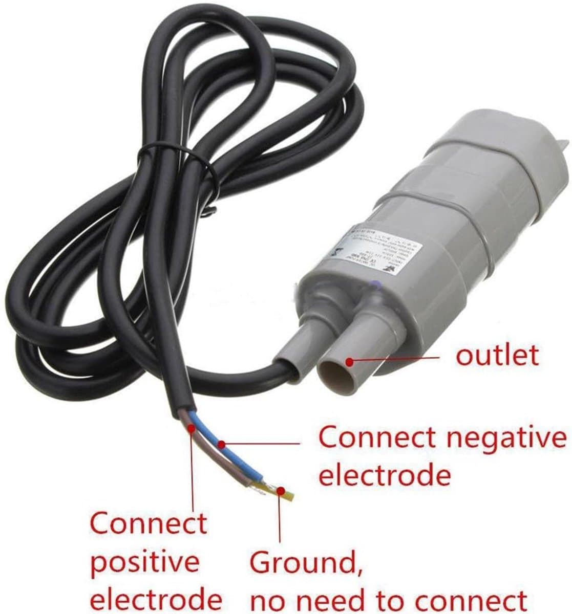 Dompelpomp 12volt - Dompelpomp Zwembad - Dompelpomp Vuil Water - 1000L/H - 5m Kop - Laag Geluidsniveau - voor Tuinirrigatie, Vijvers, Aquariums, enz thumbnail 5