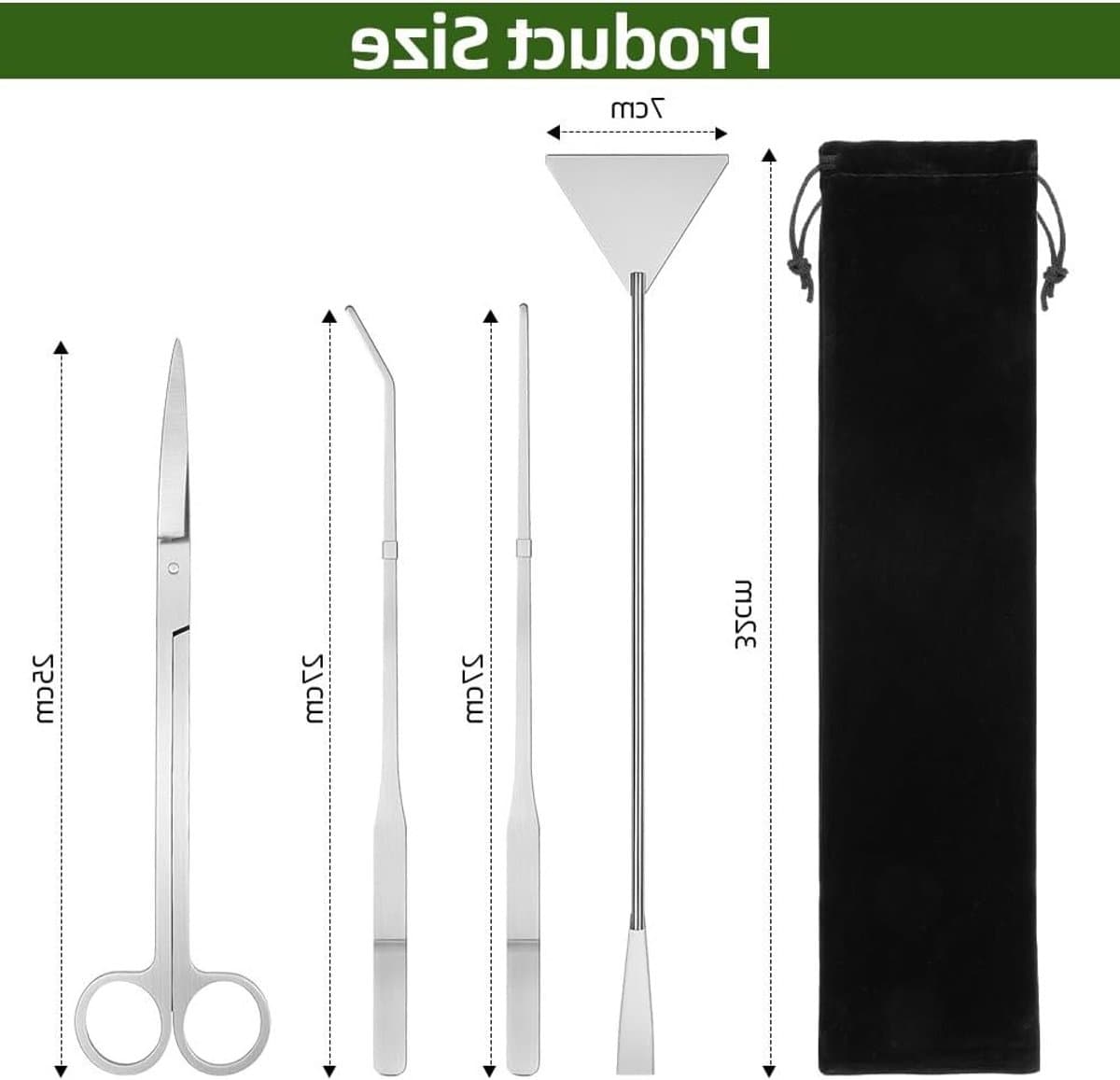 Allecto - Aquarium Aquascaping Tools Set - RVS Schoonmaakset - Voor waterplanten - Set van 4 - Onderhoud aquarium - Ideaal voor aquascaping - Gesch.. thumbnail 9