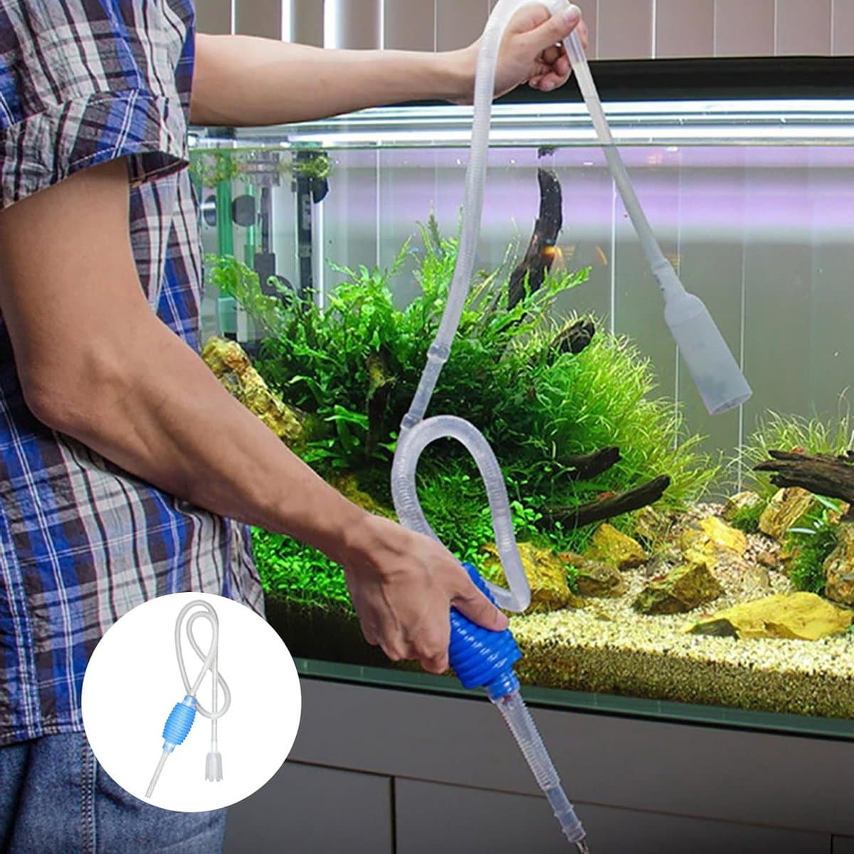 Complete Aquarium Reinigingsset met Vacuüm en Borstel voor Efficiënte Onderhoud van je Aquarium thumbnail 6