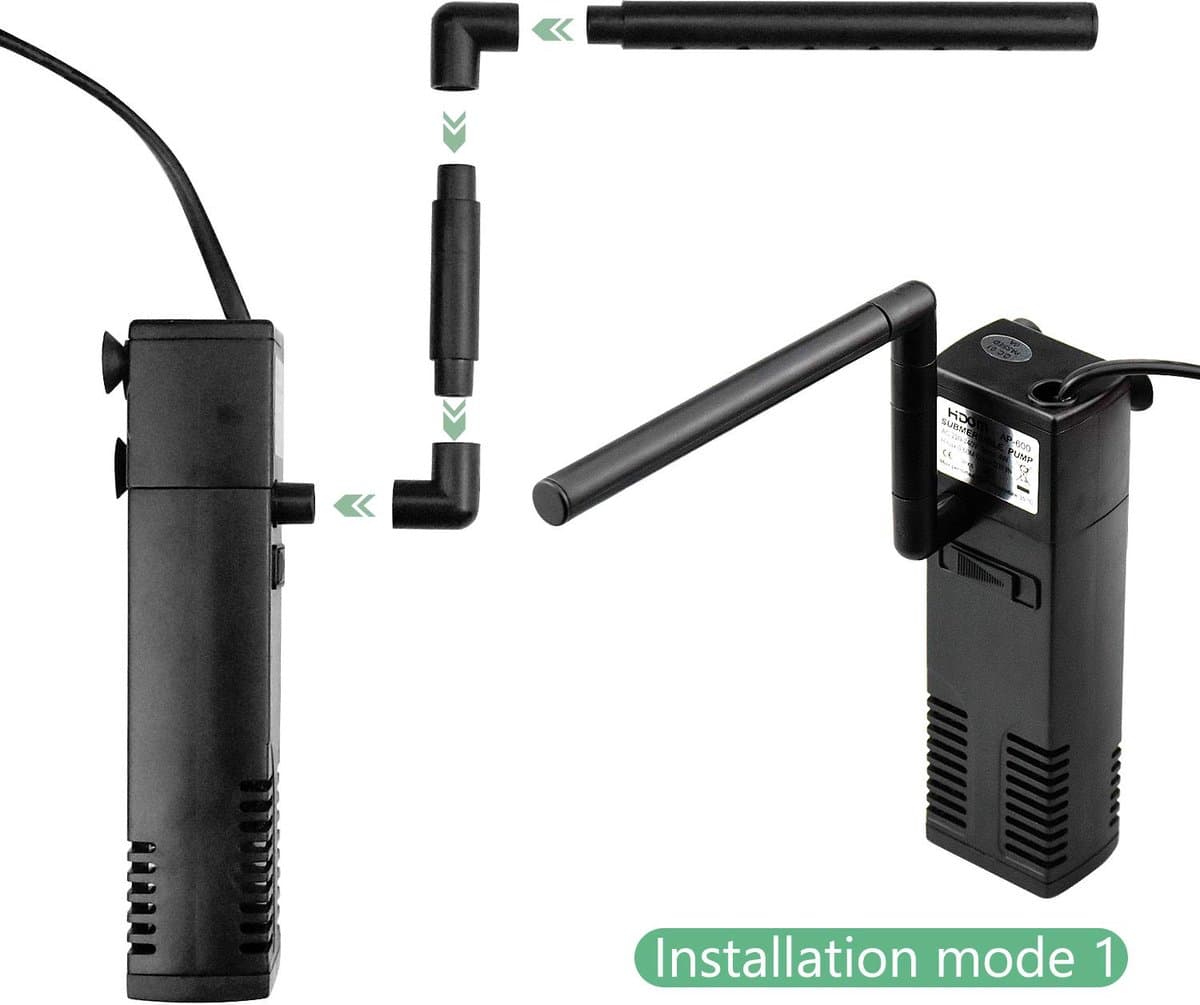 carmderin - Aquarium Binnenfilter - Voor 20-60 L - 3W/4W - Instelbare Pomp - Inclusief Filterspons - Interne Filter voor Aquarium thumbnail 5