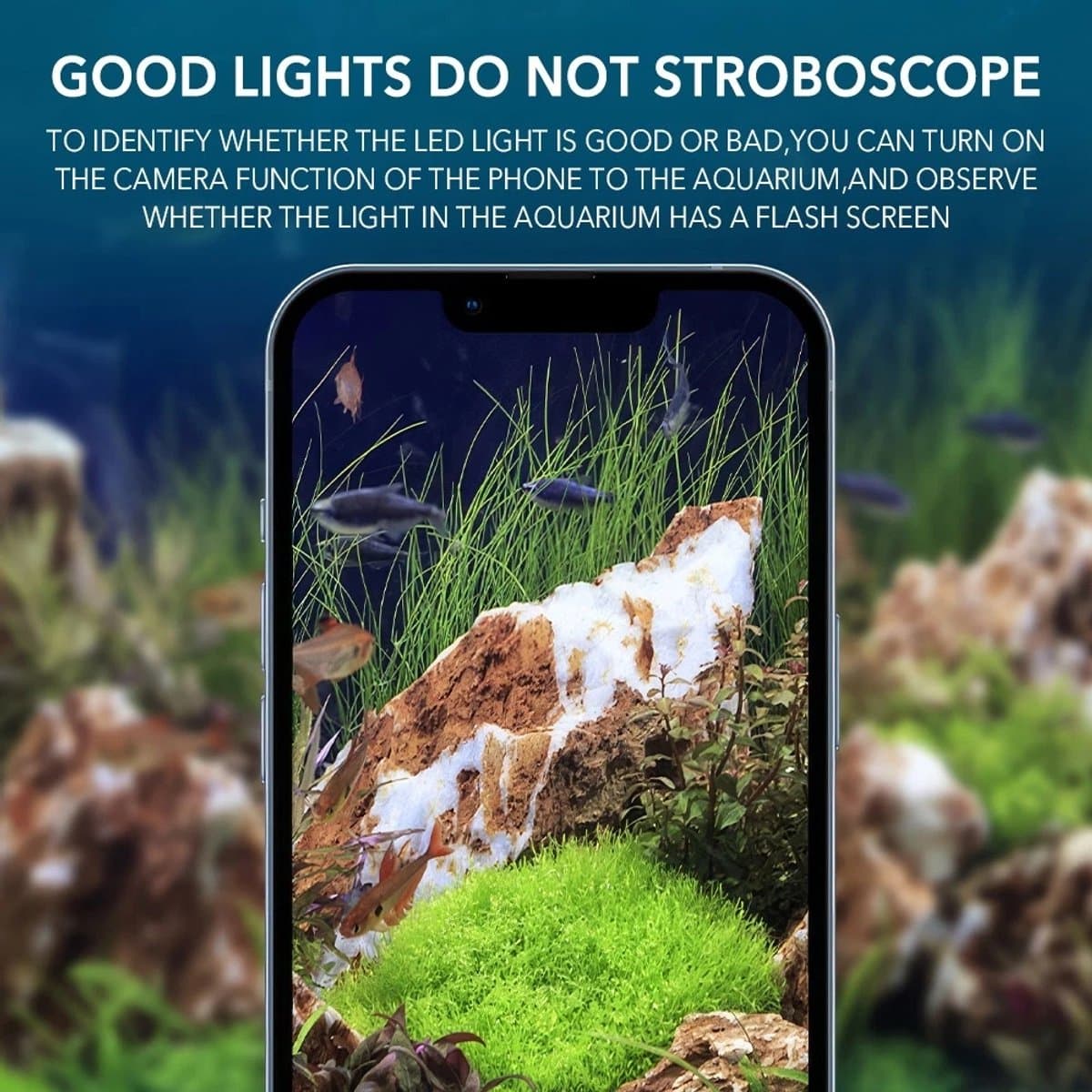 LED Aquariumverlichting 58 cm - Aquariumlamp Volledig Spectrum - Meerdere Kleurmodi - Dubbele Beugel - Zwarte Matte Afwerking - Voor Aquariumplanten, Zoetwater, Zoutwater, Aquascape en Zeeaquarium thumbnail 4