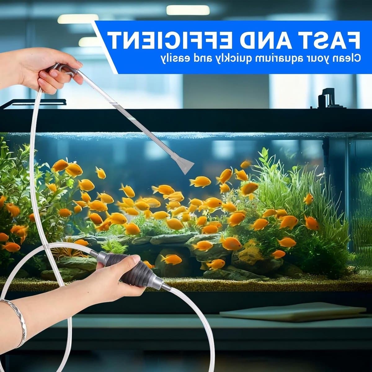 Complete Aquariumreinigingsset met Molmzuiger, Handpomp en Accessoires voor Optimale Waterkwaliteit en Onderhoud thumbnail 4