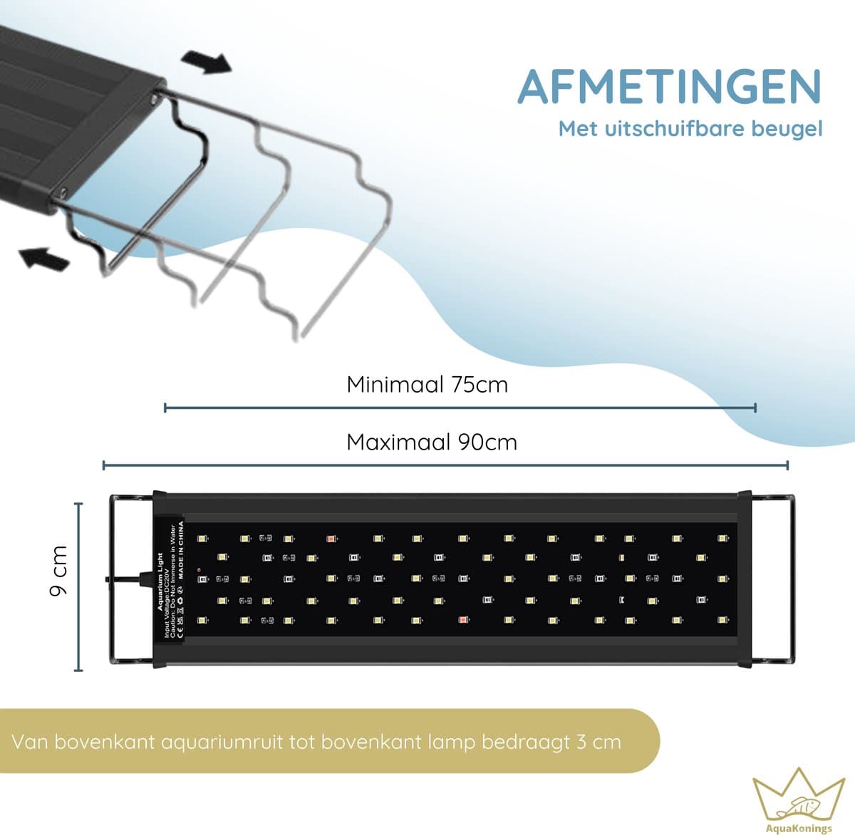 AquaKonings - Aquarium lamp - LED Aquariumverlichting - Dimbaar – Eenvoudig bedienen - Timer - 75 tot 90cm - Verschillende maten verkrijgbaar thumbnail 7