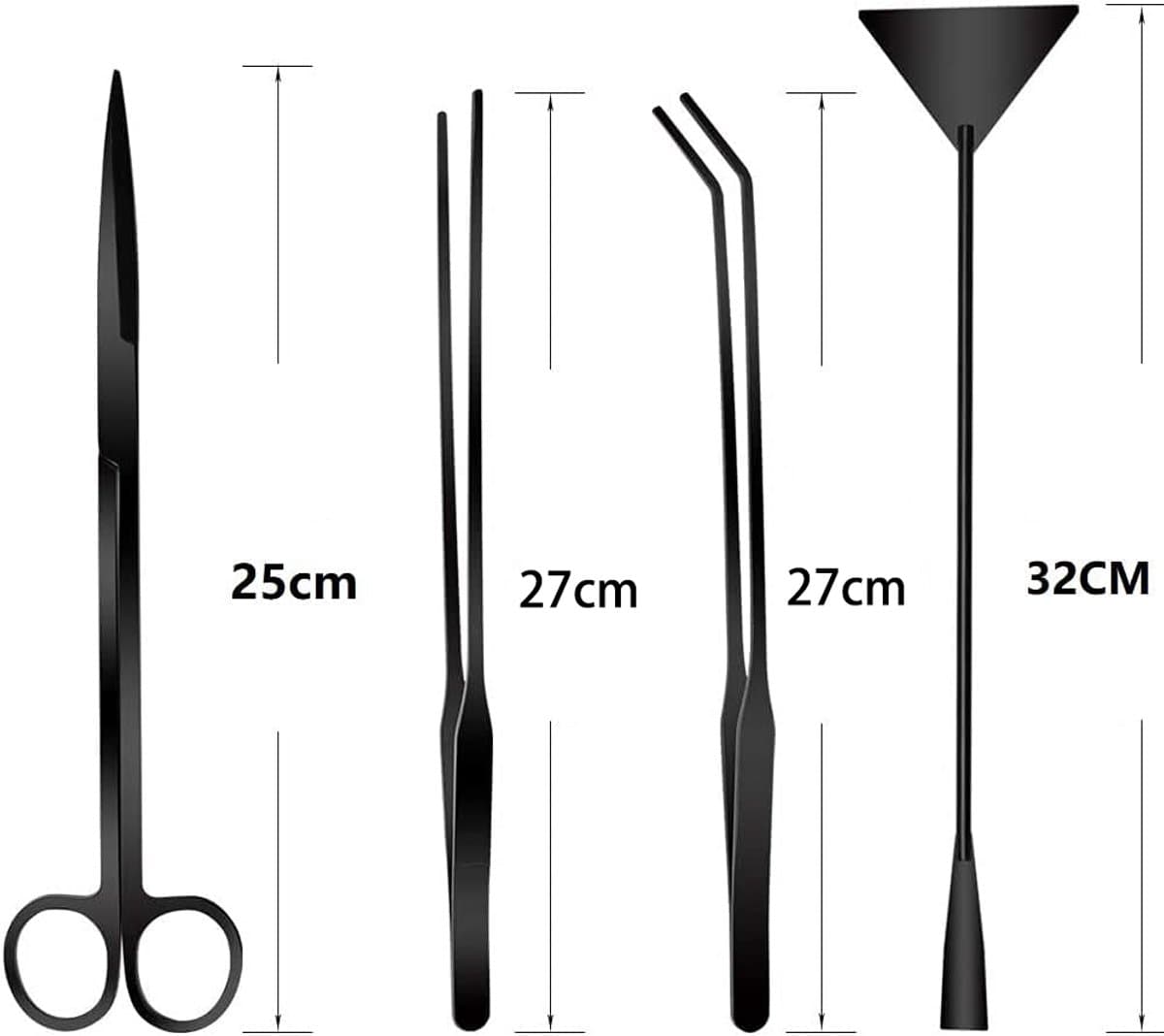 Aquarium Aquascape Gereedschapsset - 4-in-1 - Glaswand Reinige - Algen Aquarium Bestrijden - Aquascape Tool - Inclusief Opbergtas - Aquarium Accessoires - Geschikt Voor Aquascaping - Geschikt Voor Diverse Aquariumplanten, Bodemsubstraten - Zilver thumbnail 5