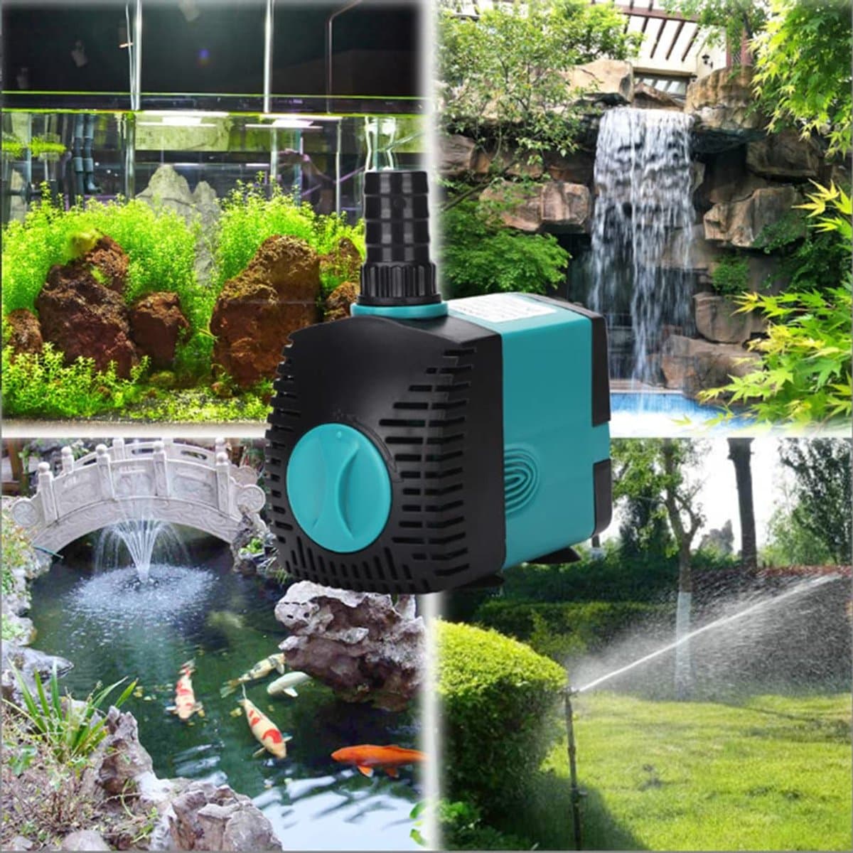 Mini Waterpomp 10W - Met zuignap en waterpijp - Ultra Stille Dompelpomp 600L/u - Aquarium Waterpomp - Vijverpomp - Fonteinpomp - Maximale Opvoerhoogte 1,2 m - Met 1,5 m netsnoer, 2 sproeiers - Voor Aquaria, Fonteinen, Beelden, Hydrocultuur, Vijvers thumbnail 4