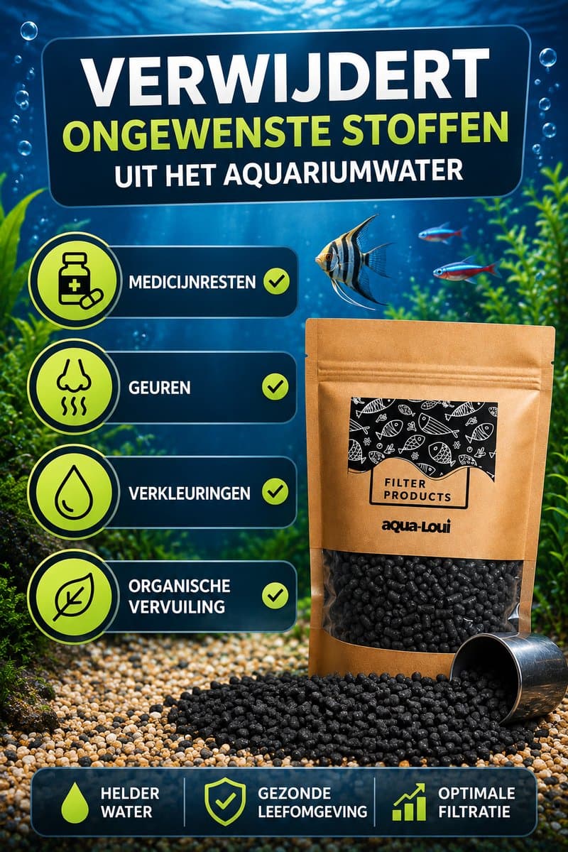 Aqua-Loui® - Actieve Kool voor Aquariumfilter - Premium Carbon Filtermateriaal - Verwijdert Geuren, Verkleuringen & Medicijnresten - Geschikt voor Zoet- en Zoutwater - 1000 ml thumbnail 2