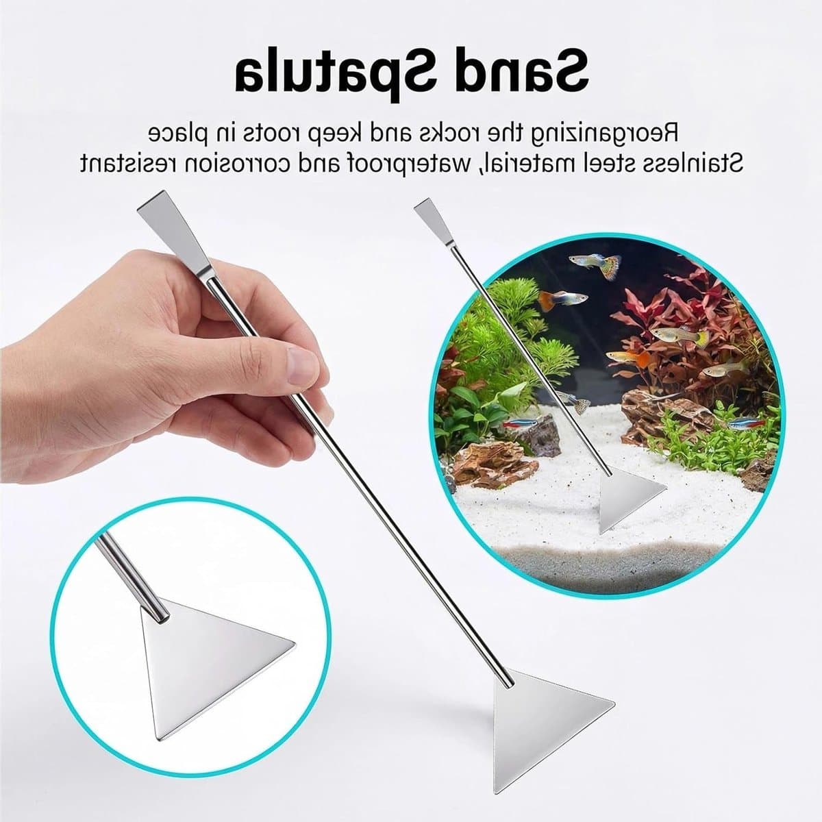 4 in 1 Aquascaping Gereedschap Set van RVS met Lange Pincet, Schaar en Spatel - Ideaal voor Aquariumonderhoud, Plantenverzorging en Reinigen van Grind thumbnail 9