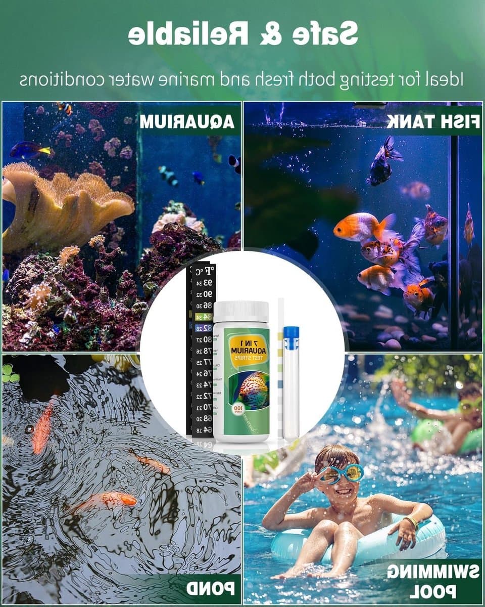 7-in-1 Water Testset met Testbuis en Thermometer, 100 Teststrips voor Aquariums en Vijvers thumbnail 6