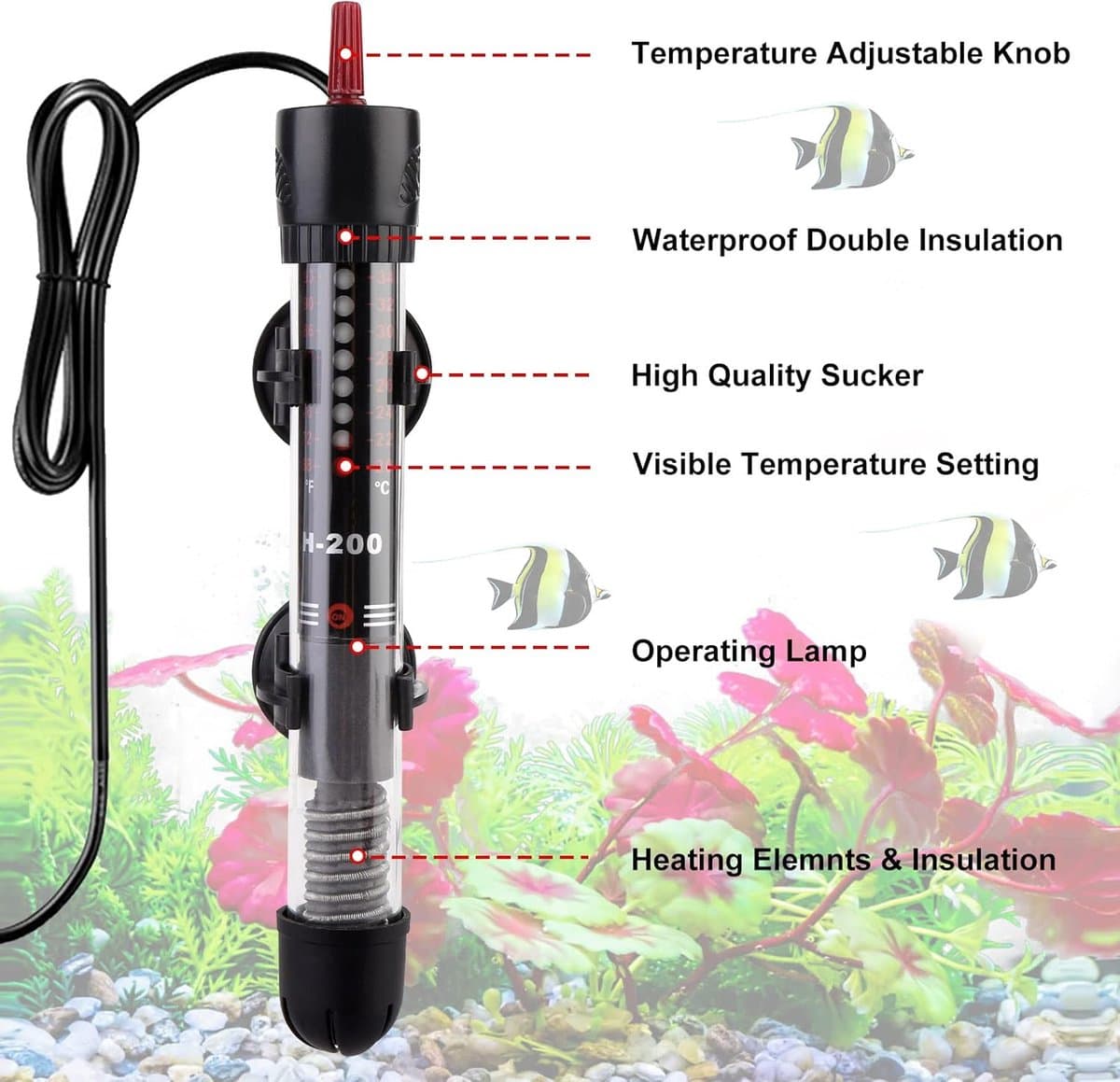 Instelbare Aquariumverwarming met Thermostaat voor Aquariums tot 60L - 50W thumbnail 7