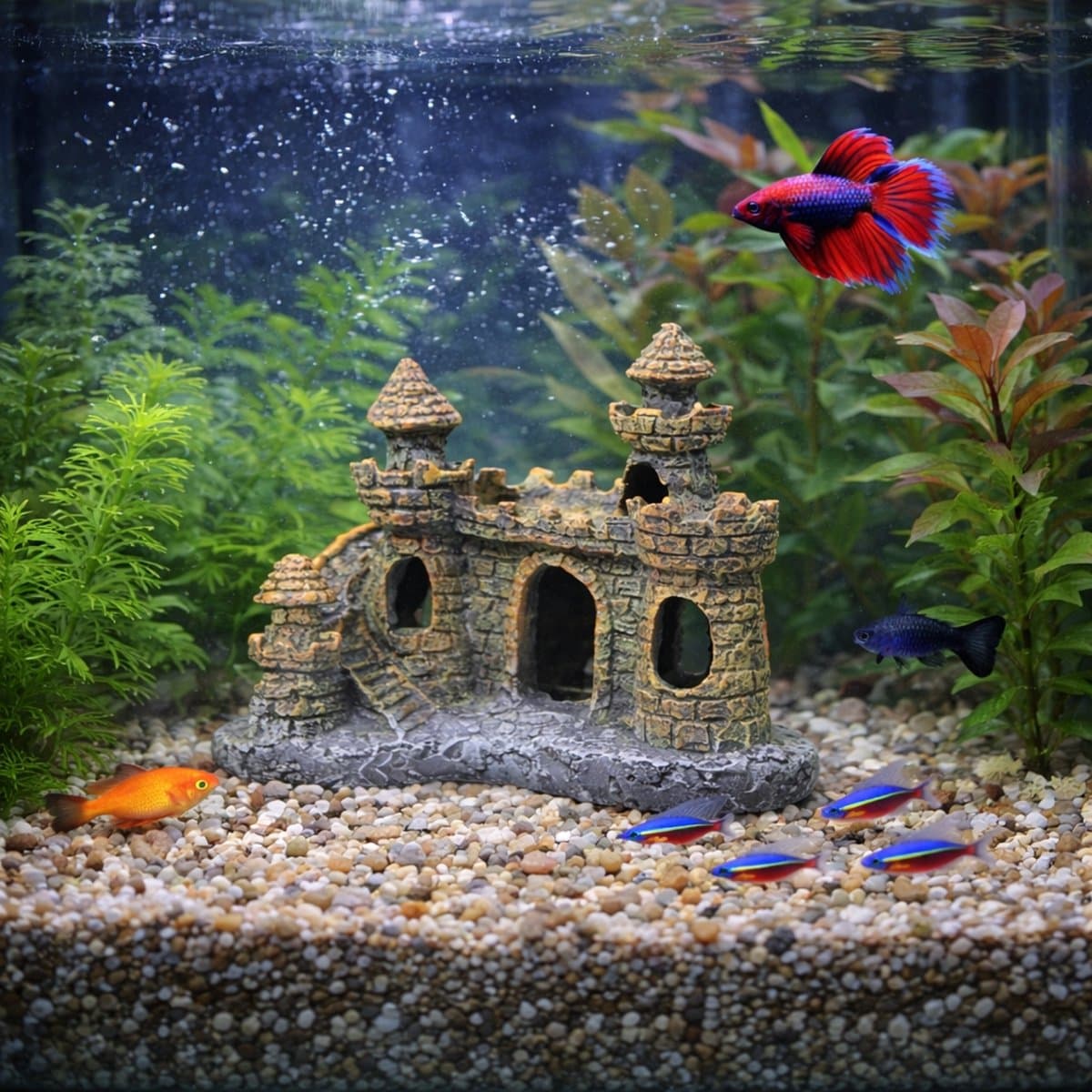 Solud® Aquarium Decoratie - Aquarium Accessoires - Aquarium stenen - Aquarium Ornament 10 x 6 x 8 cm - Aquarium hout thumbnail 4