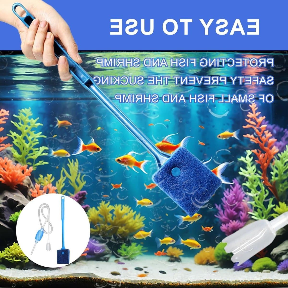 Complete Aquarium Reinigingsset met Vacuüm en Borstel voor Efficiënte Onderhoud van je Aquarium thumbnail 7