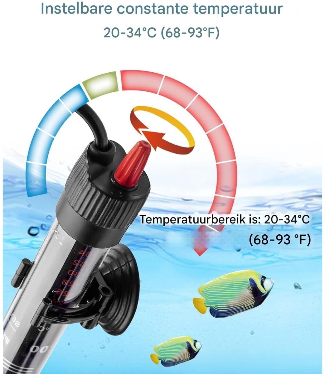 Aquariumverwarmer - Verstelbare 25W aquariumweerstand - Met thermostaat 20-34°C - Geschikt voor aquariums en aquaria thumbnail 4