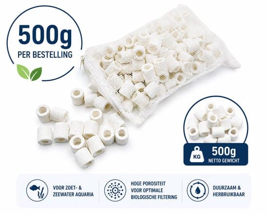 Aquarium Filtermateriaal Keramische Ringen – Biologische Filtering – 500 g – Voor Zoet- en Zoutwater