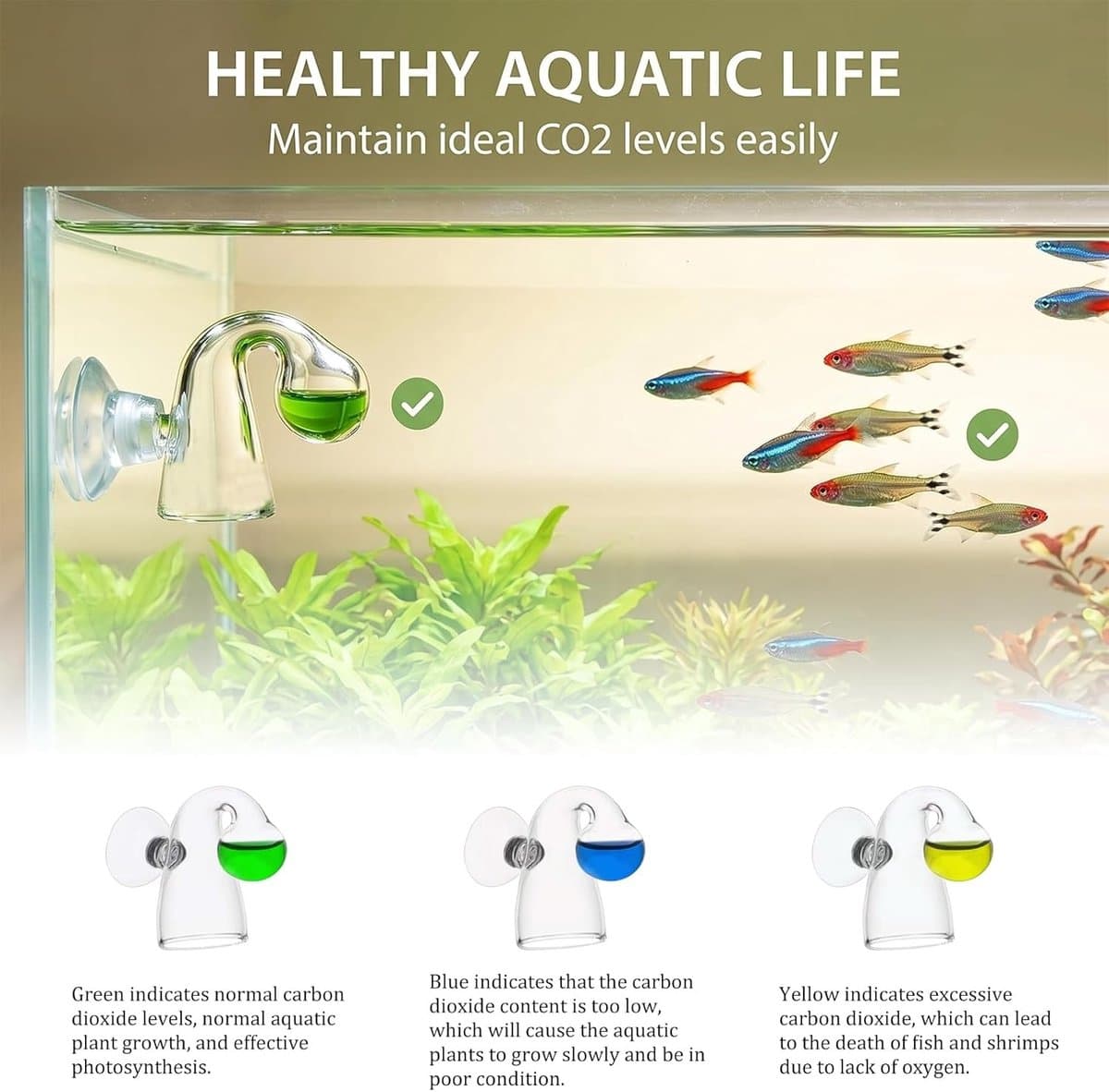 Duurtest voor aquaria - 3 stuks CO2-testset voor nauwkeurige wateranalyse en optimale plantengroei thumbnail 7