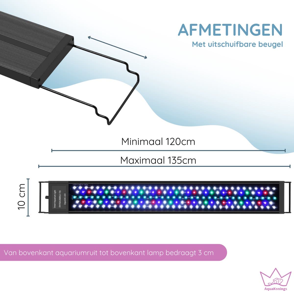 Aquarium lamp - LED Aquariumverlichting - Dimbaar - Timer - 120 tot 135cm - Verschillende maten verkrijgbaar - Vernieuwde versie thumbnail 6
