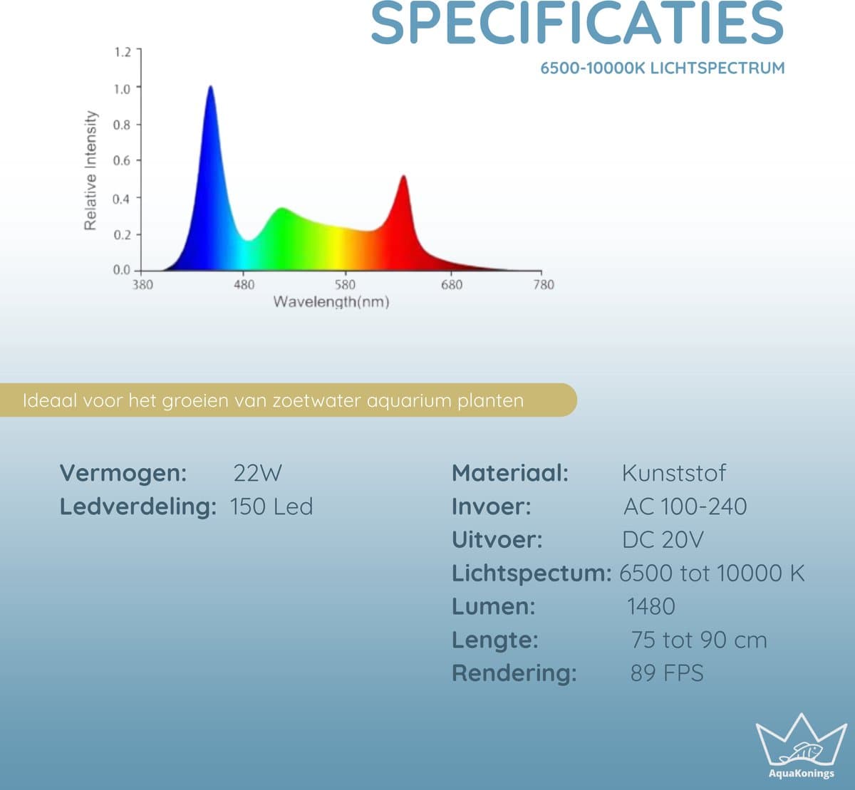 AquaKonings - Aquarium lamp - LED Aquariumverlichting - Dimbaar – Eenvoudig bedienen - Timer - 75 tot 90cm - Verschillende maten verkrijgbaar thumbnail 5