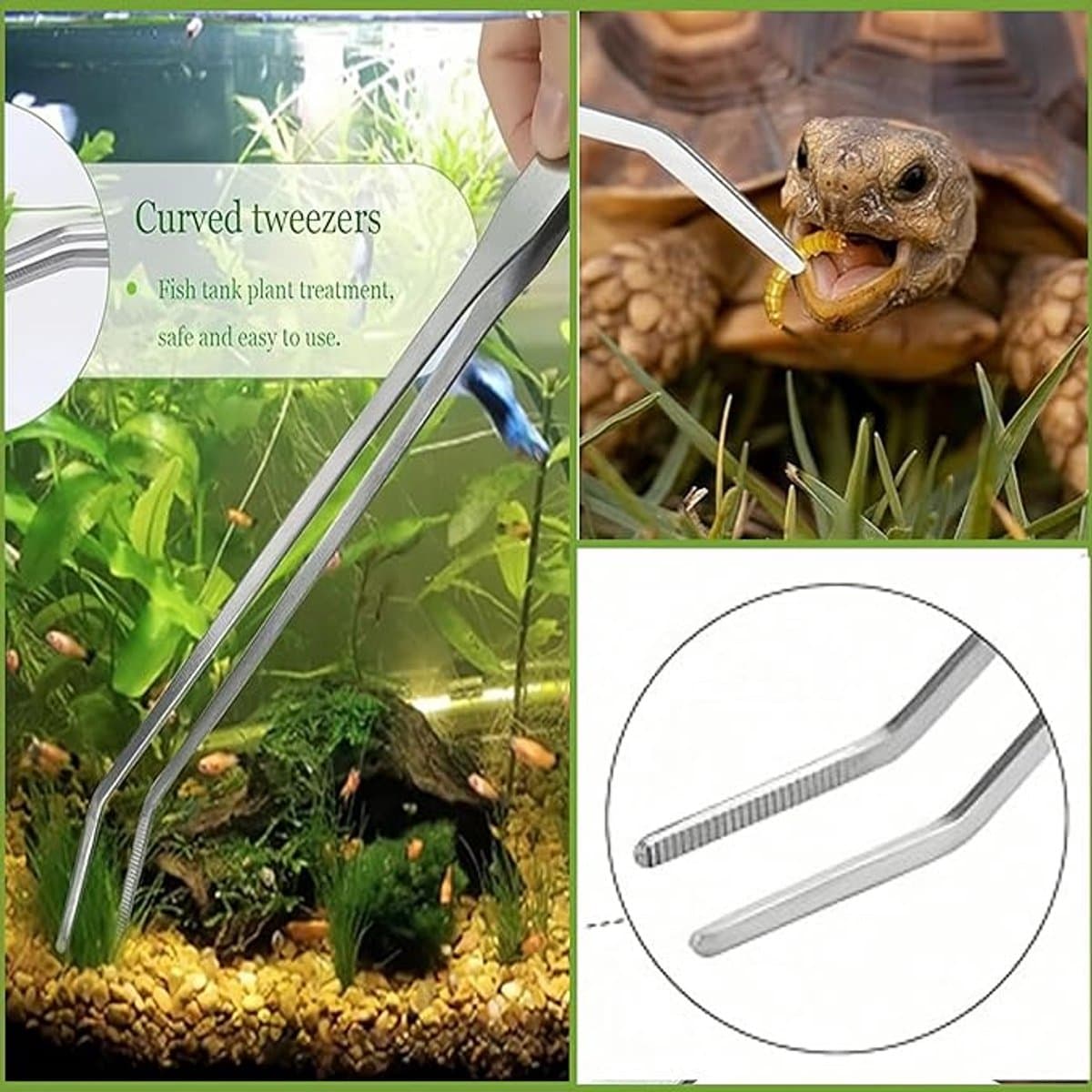 Aquarium Aquascape Gereedschapsset - 4-in-1 - Glaswand Reinige - Algen Aquarium Bestrijden - Aquascape Tool - Inclusief Opbergtas - Aquarium Accessoires - Geschikt Voor Aquascaping - Geschikt Voor Diverse Aquariumplanten, Bodemsubstraten - Zilver thumbnail 4