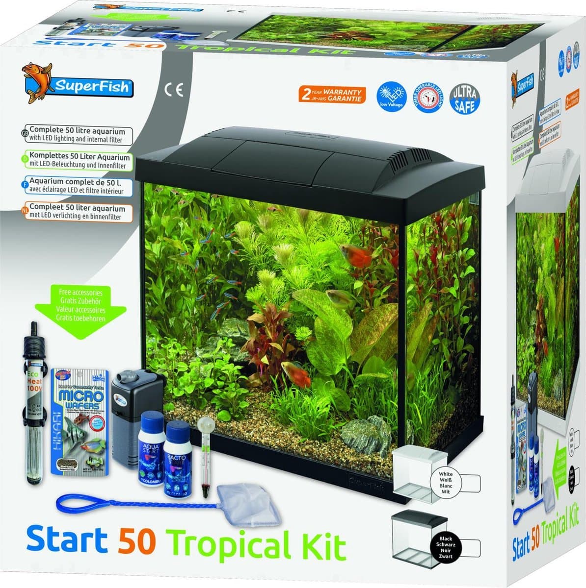Superfish Aquarium Start 50 Tropical Kit Retro Led 39 l - Aquaria - Wit thumbnail 4