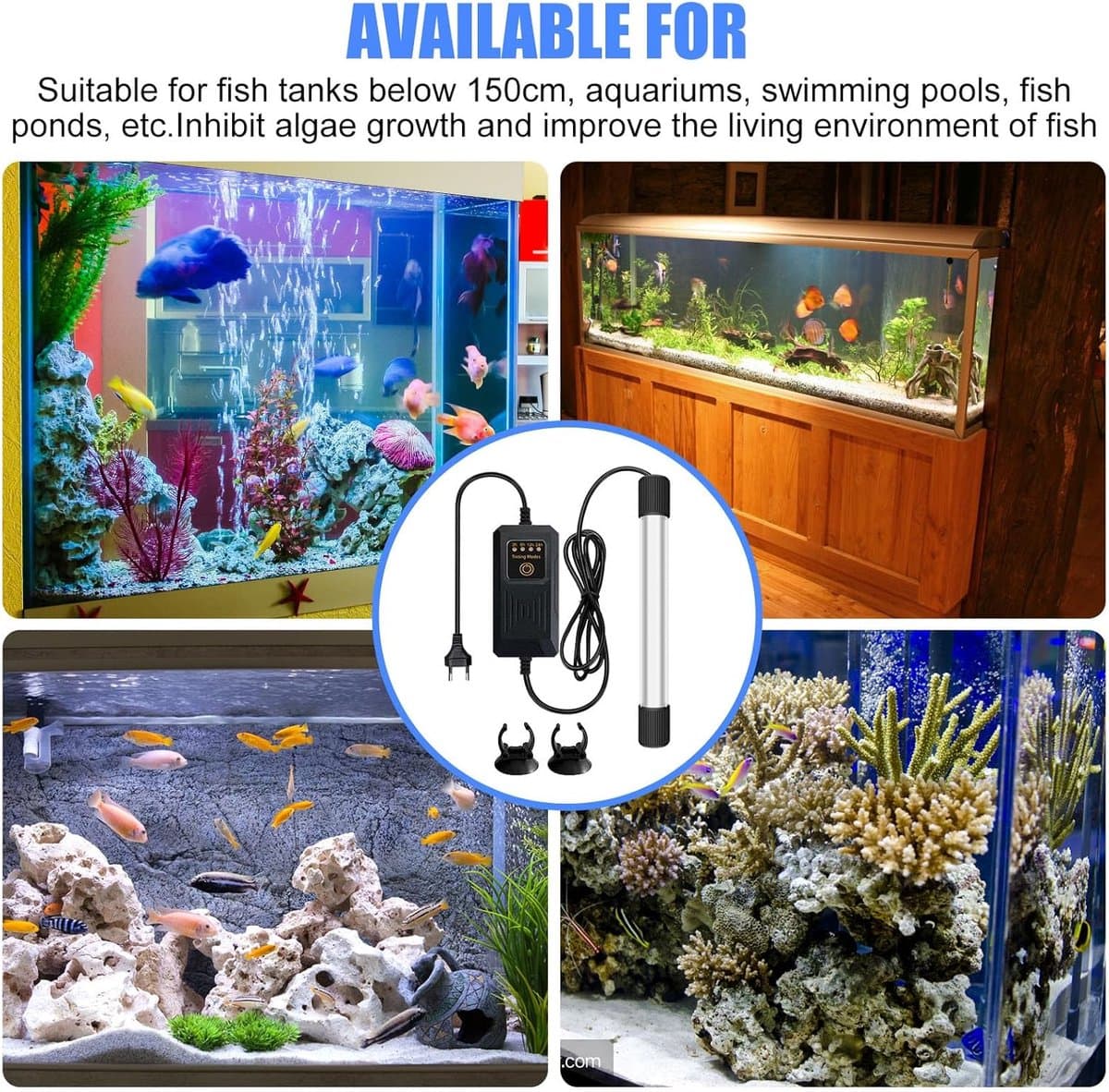 Aquarium Sterilisatorlamp - UV Lamp - Water Reinigen - Met Timerfunctie - 13 Watt - Zwart thumbnail 3