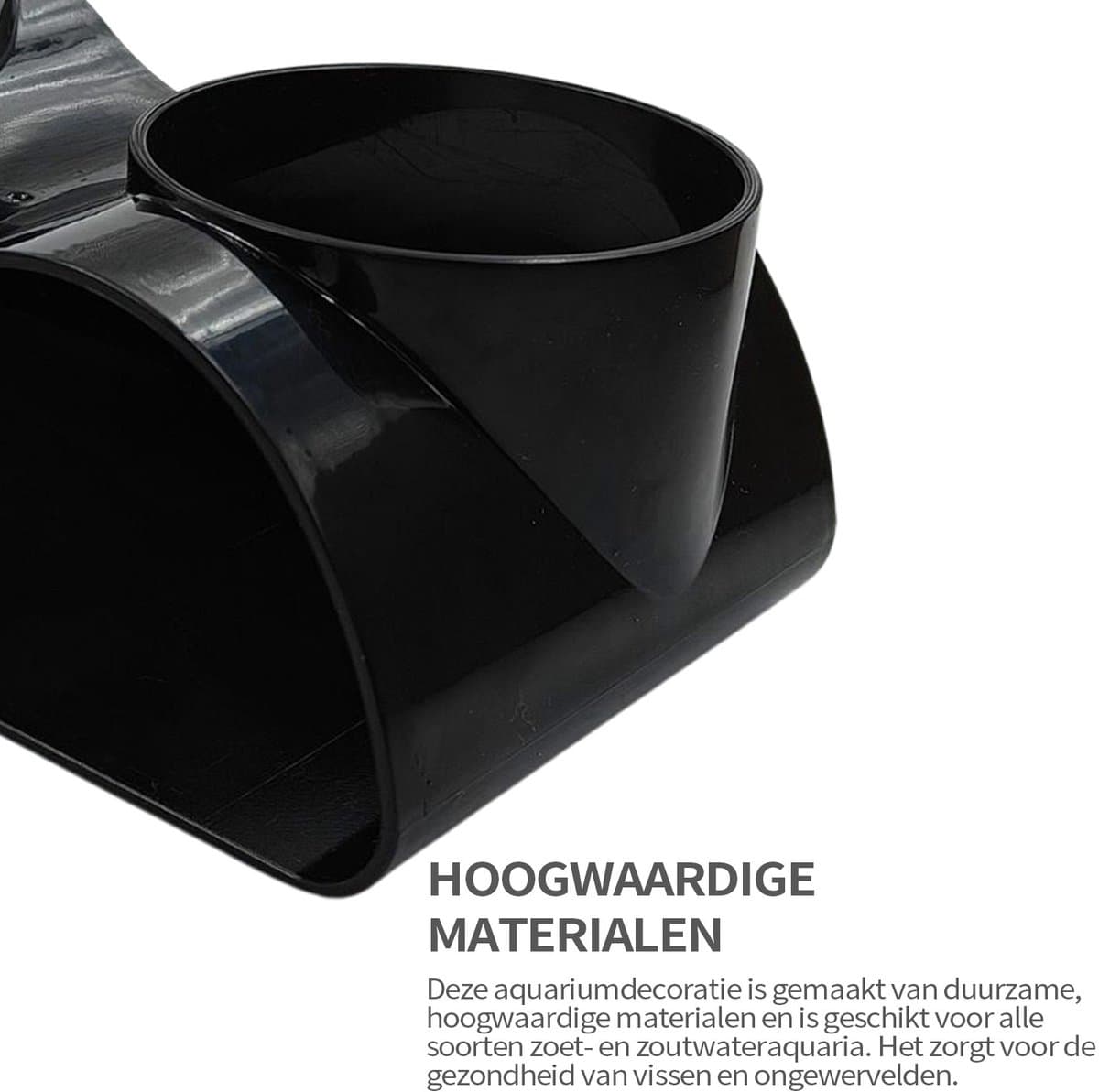 MAGICSHE Aquarium Schuilplaats Decoratie Ornamenten - Aquarium Ondergrondse Tunnel Voor Vis En Garnalen - Schuilplaats Vissen Met 2 Ingangen Zwart Dubbelhouder thumbnail 3