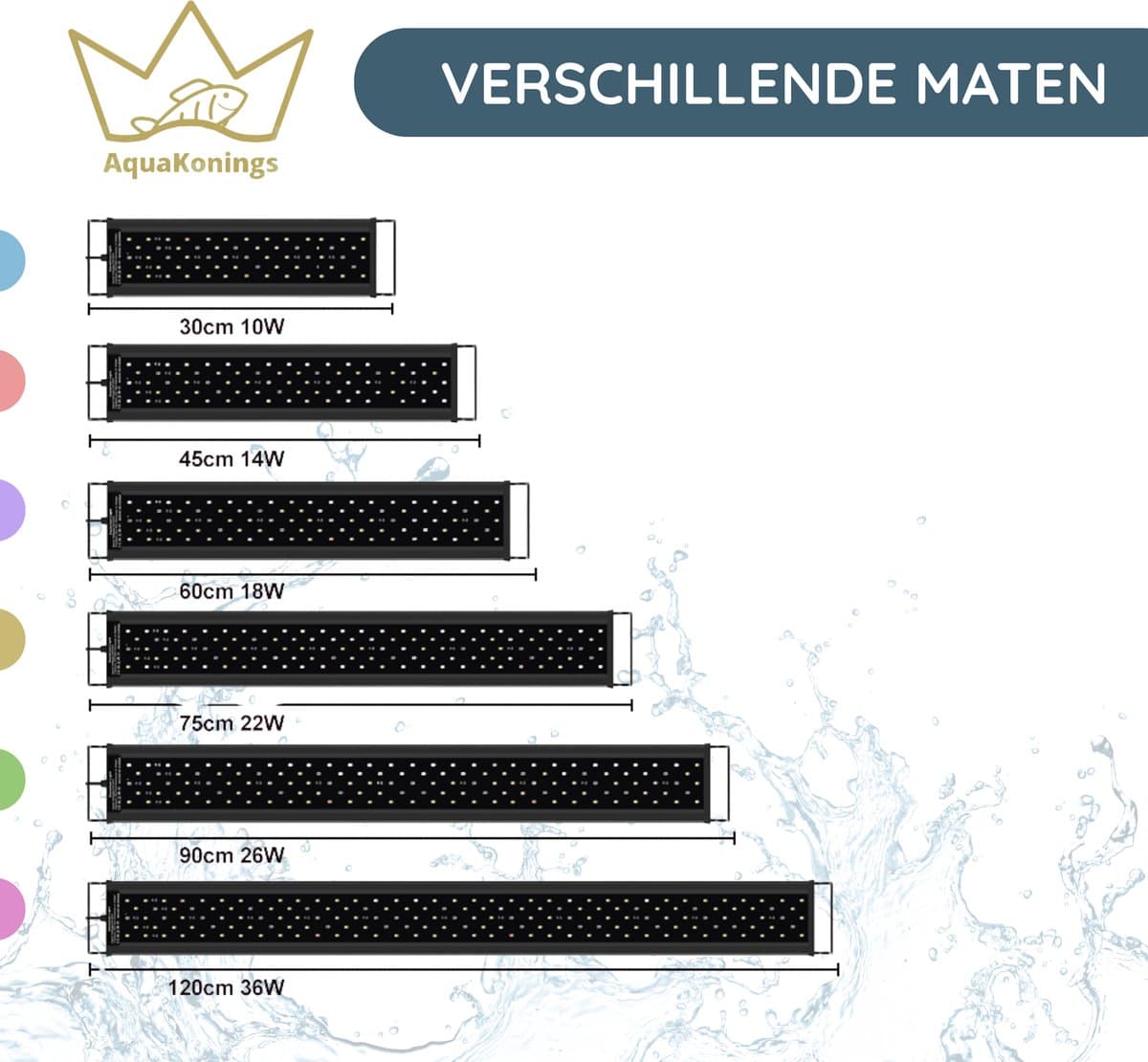 AquaKonings - Aquarium lamp - LED Aquariumverlichting - Dimbaar – Eenvoudig bedienen - Timer - 75 tot 90cm - Verschillende maten verkrijgbaar thumbnail 8