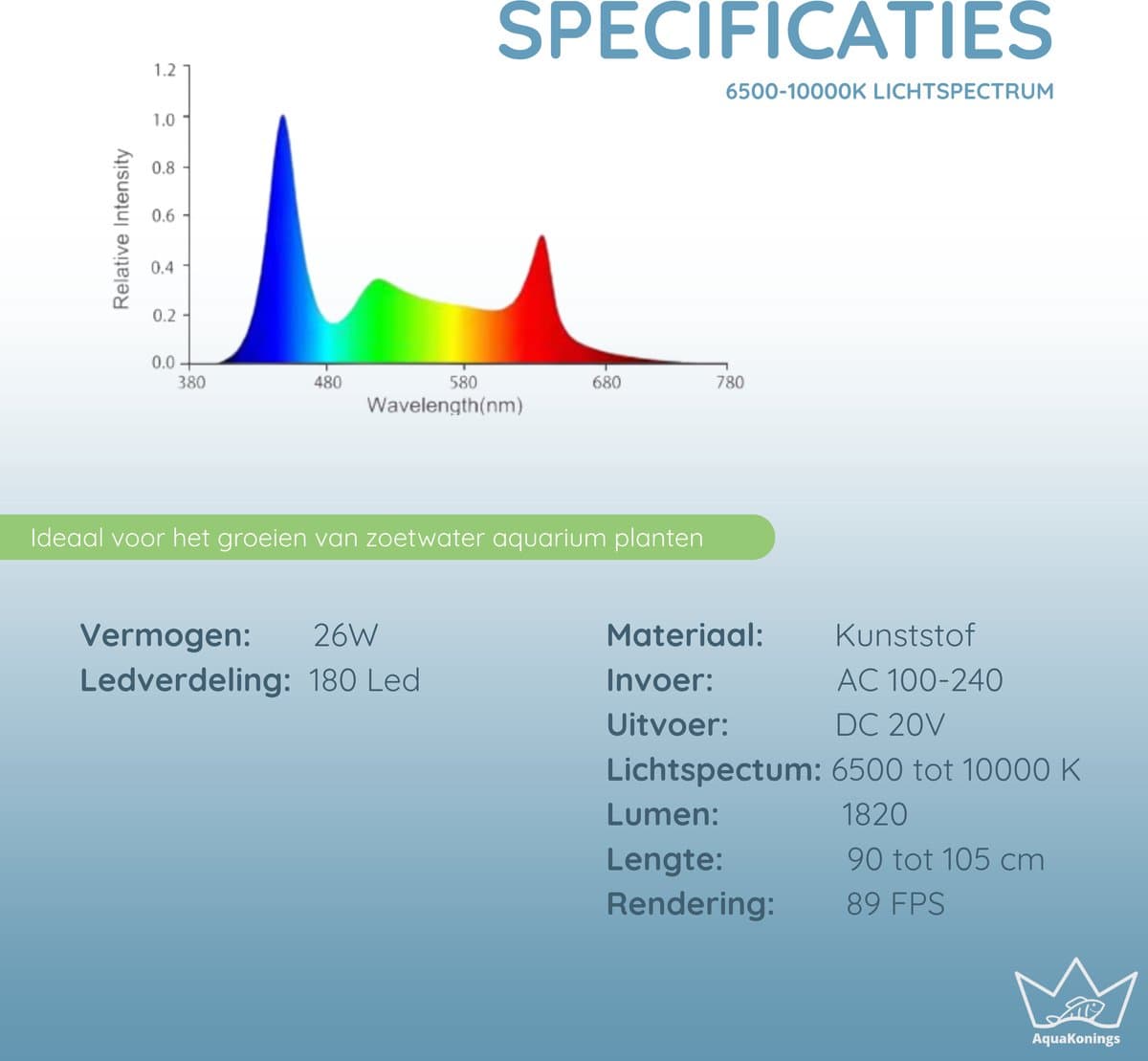 AquaKonings - Aquarium lamp - LED Aquariumverlichting - Dimbaar – Eenvoudig bedienen - Timer - 90 tot 105cm - Verschillende maten verkrijgbaar thumbnail 5