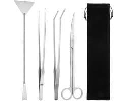 Allecto - Aquarium Aquascaping Tools Set - RVS Schoonmaakset - Voor waterplanten - Set van 4 - Onderhoud aquarium - Ideaal voor aquascaping - Gesch..