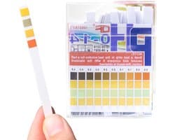 100 stuks pH teststrips voor water, aquarium en urine - Zuur-basis testset met meetbereik pH 0-14 voor laboratorium en huishoudelijk gebruik
