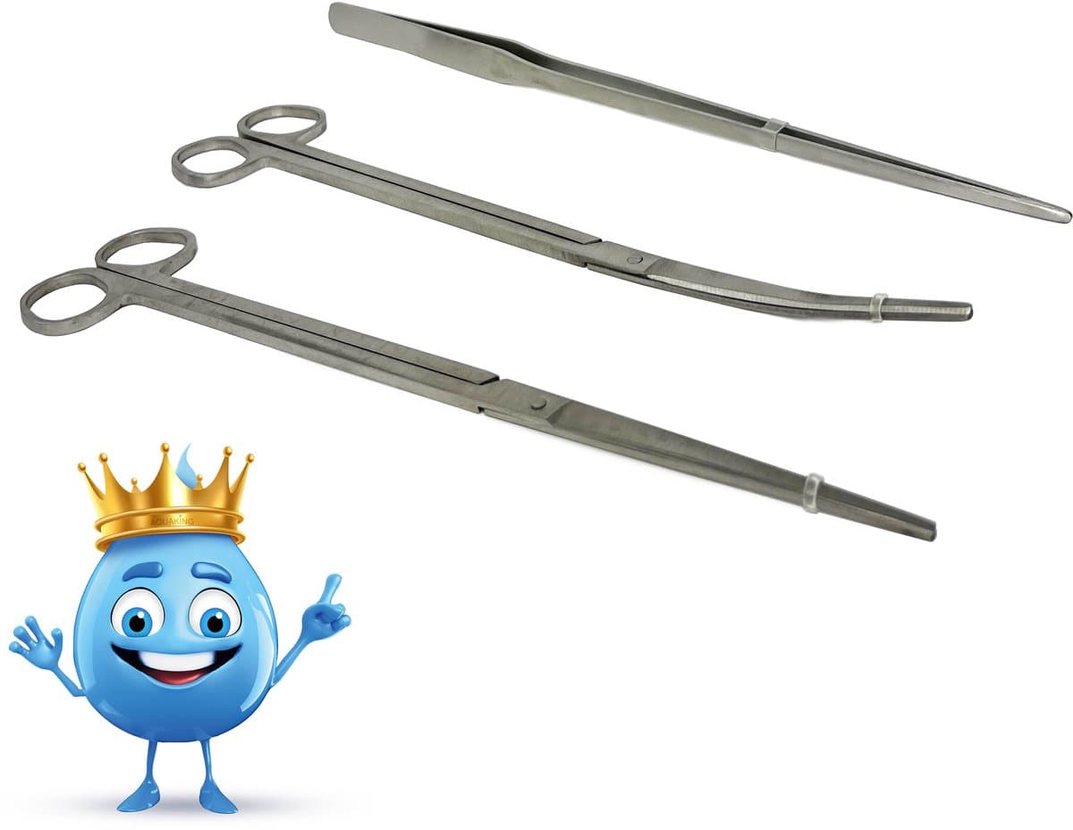 Boyu Aquascaping 3 delige set - Aquarium pincet schaar recht gebogen