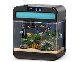 AquaImpact Premium Zelfreinigend Aquarium 26 L – Set met 3‑in‑1 Pomp - LED & Touch Display – Timer & Dim Functie - Incl. Luchtbevochtiger - Garnalen Aquarium