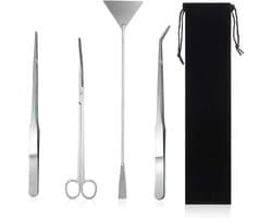4-in-1 Aquascaping en Aquarium Set - Aquascape tool - Aquarium accessoires - Aquarium reinigingsset - Aquarium set voor plantenverzorging - Met Aquarium Schaar, Aquarium Pincetten en Aquarium Spatel - Voor Aquascaping en Aquarium Planten